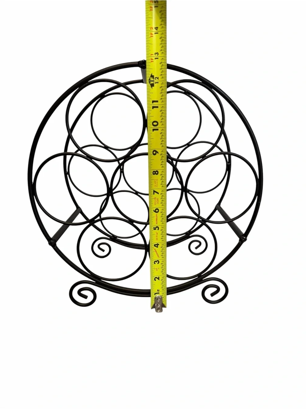 Black Metal Circular 7 Bottle Wine Rack